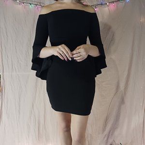 Flouncy Sleeved Homecoming Dress
